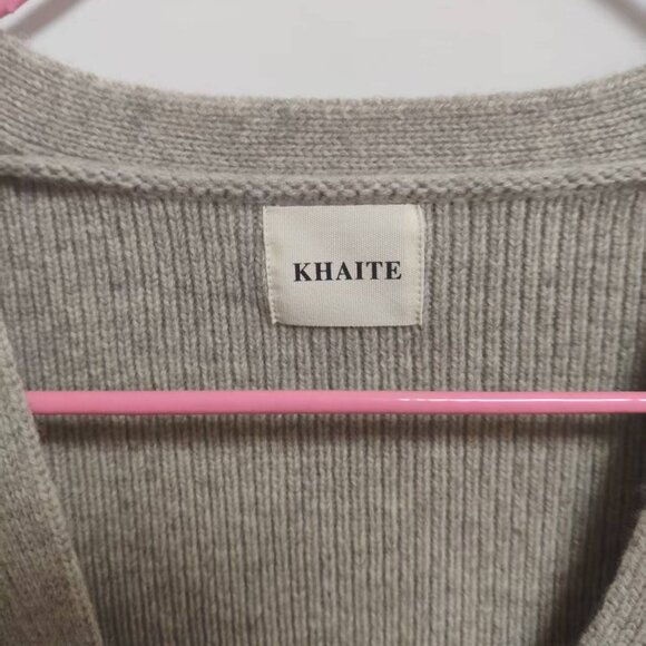 Khaite Beige 100% Wool Cardigan Sweater - Size M - Picture 6 of 7